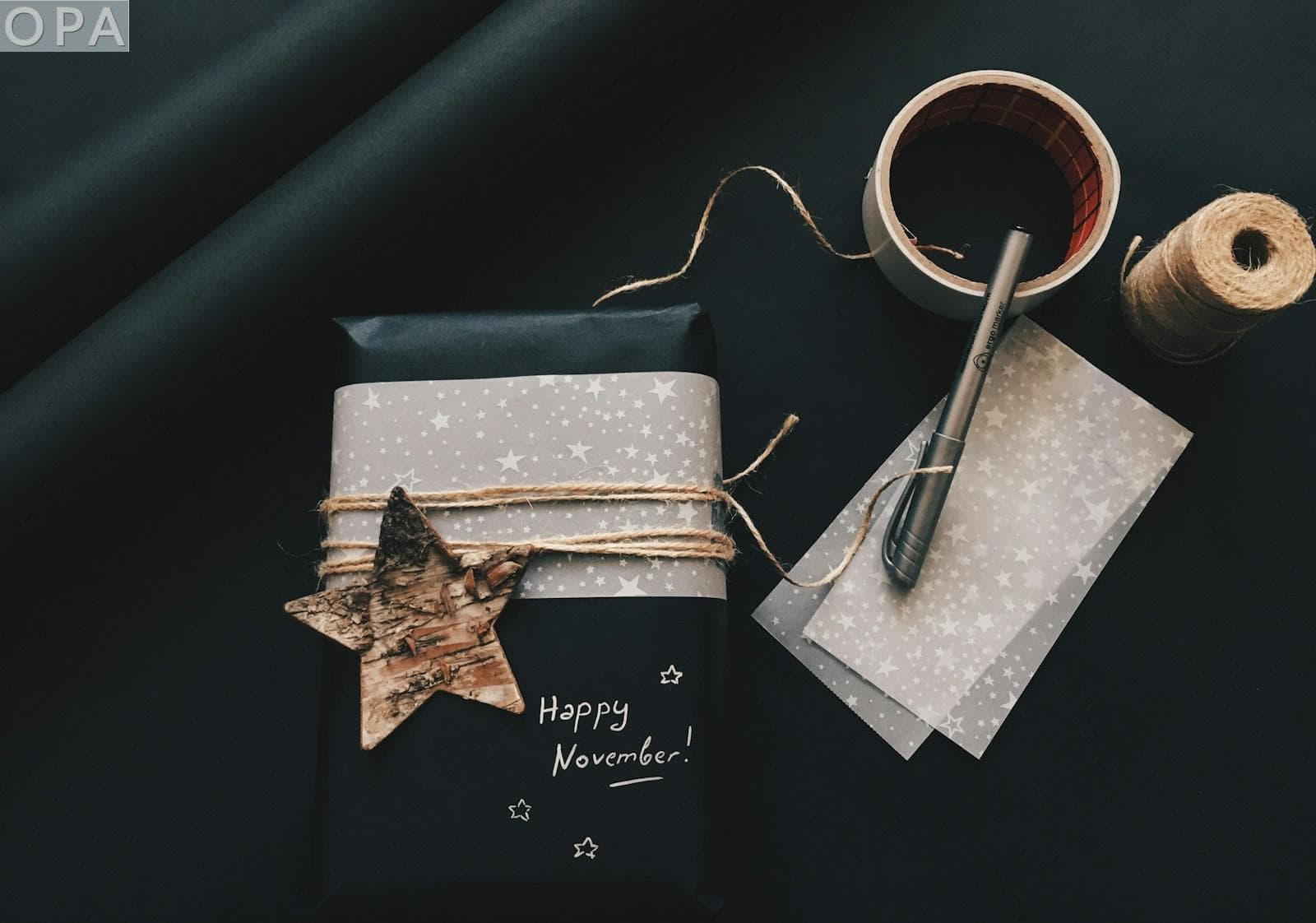 gray pen beside star decor